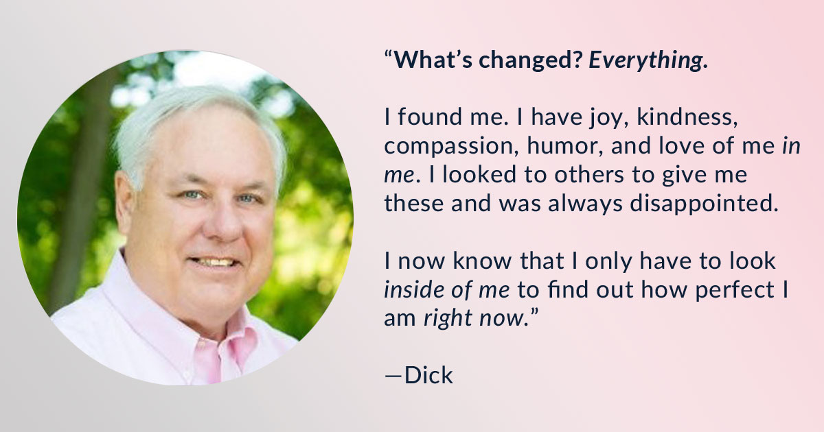 Dick's Testimonial for Heart-to-Heart: Compassionate Self-Mentoring